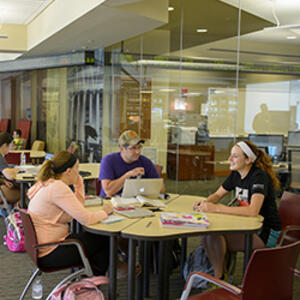 photo of students working together at a table