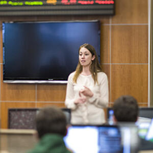 photo of students giving a presentation