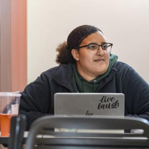 photo of a student in a class